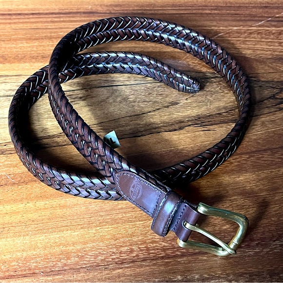 FOSSIL Men’s Braided Brown Genuine Leather Belt Size 38 Casual Classic - Picture 1 of 6